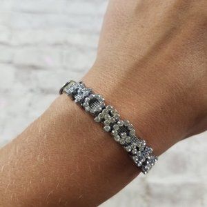 Morgan Rhinestone Name Silver Bracelet Preppy Glam